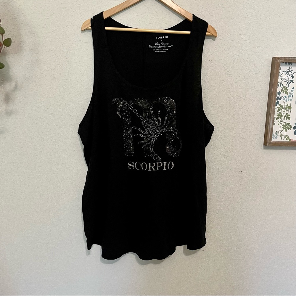 Torrid Scorpio symbol black tank top 4XL